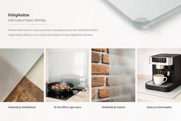 Skleněná deska za sporák Čtvercowa poloprůsvitná okkfm-300000