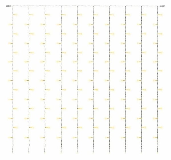 DECOLED Hobby Line LED světelný závěs do okna, 200 × 200 cm, teple bílá, 200 diod, čirý kabel, IP20 do interiéru, prodlužovací