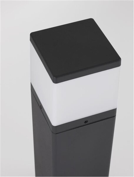 NV 9060184 Venkovní sloupkové svítidlo FERRON tmavě šedý hliník a čirý akrylový difuzor E27 1x12W 220-240V bez žárovky IP65 - NOVA LUCE