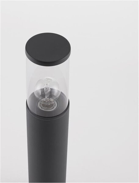 NV 9060182 Venkovní sloupkové svítidlo ZOSIA tmavě šedý hliník a čirý akryl E27 1x12W 220-240V bez žárovky IP65 - NOVA LUCE