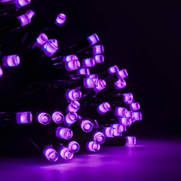 DECOLED Easy Fix RGB LED světelný řetěz, 20 m, venkovní, 200 diod, černý kabel, IP67