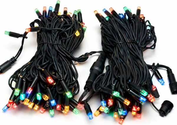 DECOLED Easy Fix RGB LED světelný řetěz, 20 m, venkovní, 200 diod, černý kabel, IP67