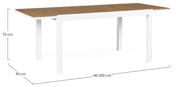 Bizzotto Hliníkový rozkládací zahradní stůl Elias 140/200 x 90 cm