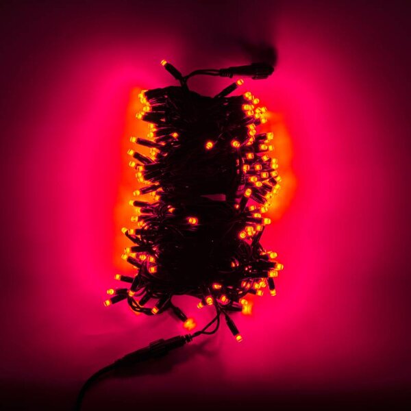 DECOLED Easy Fix RGB LED světelný řetěz, 20 m, venkovní, 200 diod, černý kabel, IP67