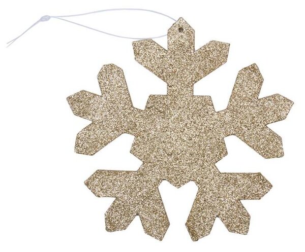 DECOLED Vánoční ozdoba vločka I, pr. 15 cm, zlatá, překližka, venkovní