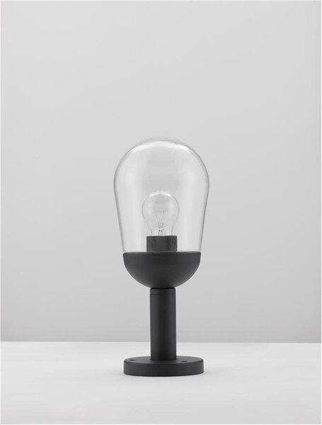 NV 9060195 Venkovní sloupkové svítidlo OMIKA tmavě šedý hliník a čiré sklo E27 1x12W 220-240V bez žárovky IP54 - NOVA LUCE