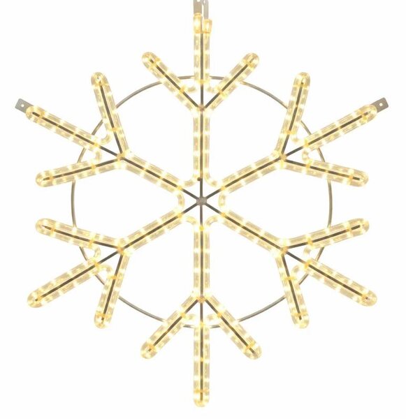 DECOLED Easy Fix 2D LED světelná vločka III., Ø 80 cm, teple bílá, závěsný, hliník