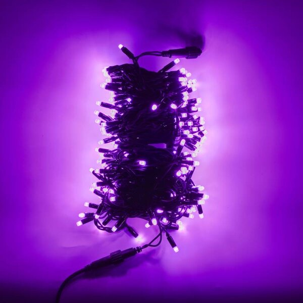 DECOLED Easy Fix RGB LED světelný řetěz, 20 m, venkovní, 200 diod, černý kabel, IP67