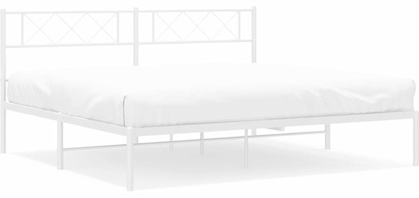 VidaXL Kovový rám postele s čelem 183 x 213 cm [372282] Barva: Bílá