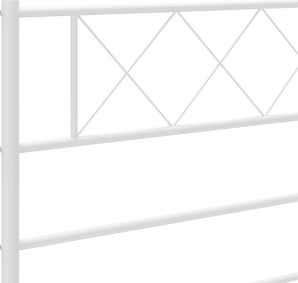 VidaXL Kovový rám postele s čelem 183 x 213 cm [372282] Barva: Bílá
