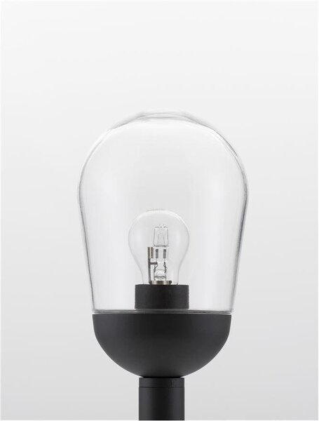 NV 9060196 Venkovní sloupkové svítidlo OMIKA tmavě šedý hliník a čiré sklo E27 1x12W 220-240V bez žárovky IP54 - NOVA LUCE