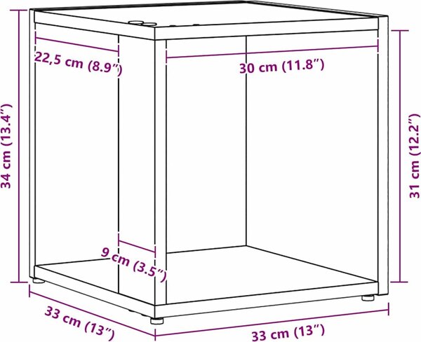 VidaXL Odkládací stolek 33 x 33 x 34 cm kompozitní dřevo [862689] Barva: Bílá