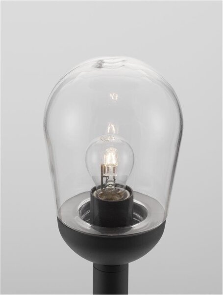 NV 9060196 Venkovní sloupkové svítidlo OMIKA tmavě šedý hliník a čiré sklo E27 1x12W 220-240V bez žárovky IP54 - NOVA LUCE
