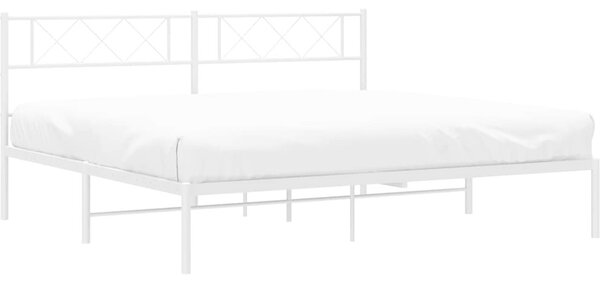 VidaXL Kovový rám postele s čelem 183 x 213 cm [372282] Barva: Bílá