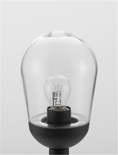NV 9060196 Venkovní sloupkové svítidlo OMIKA tmavě šedý hliník a čiré sklo E27 1x12W 220-240V bez žárovky IP54 - NOVA LUCE