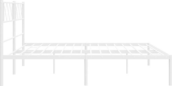 VidaXL Kovový rám postele s čelem 183 x 213 cm [372282] Barva: Bílá