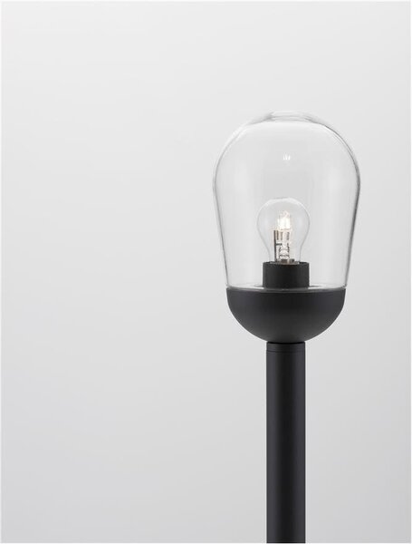 NV 9060196 Venkovní sloupkové svítidlo OMIKA tmavě šedý hliník a čiré sklo E27 1x12W 220-240V bez žárovky IP54 - NOVA LUCE