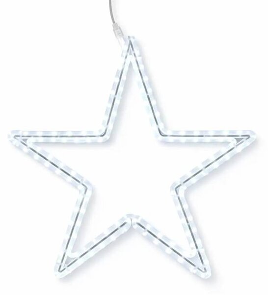 DECOLED Easy Fix 2D LED světelná hvězda XI., Ø 46 cm, ledově bílá, závěsná, hliník