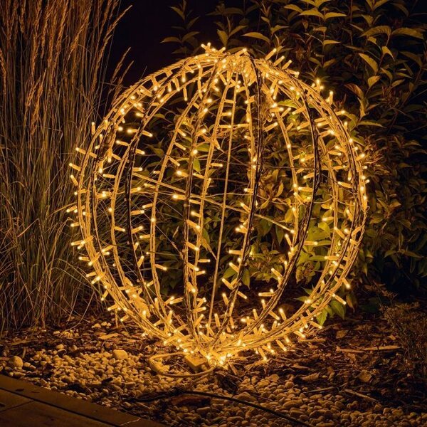 DECOLED 3D LED svítící koule venkovní 100 cm, teple bílá, IP67, Easy Fix