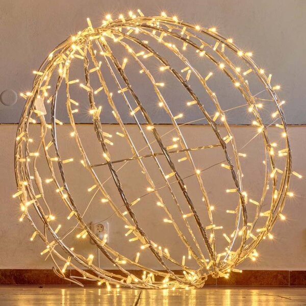 DECOLED 3D LED svítící koule venkovní 100 cm, teple bílá, IP67, Easy Fix