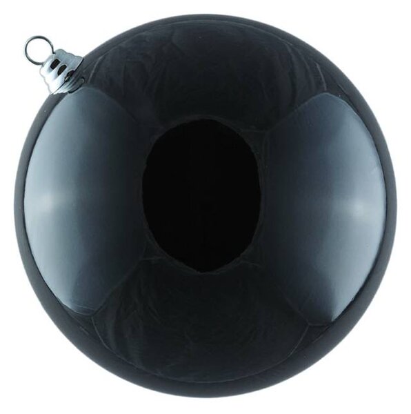 DECOLED Velká vánoční ozdoba 30 cm plastová koule černá lesklá