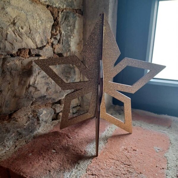 DECOLED Vánoční ozdoba zlatá hvězda, 3D, 30 cm