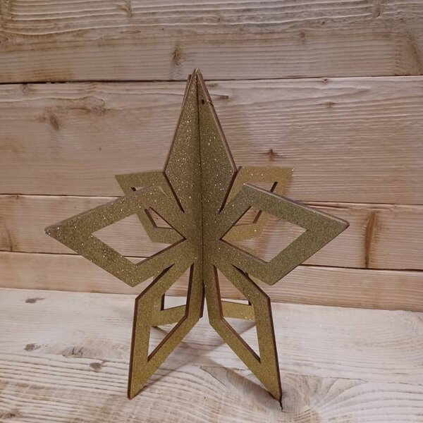DECOLED Vánoční ozdoba zlatá hvězda, 3D, 30 cm