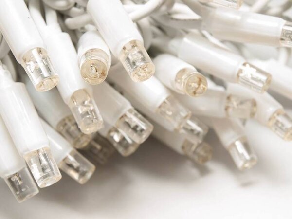 DECOLED Easy Fix LED světelný závěs venkovní, 100 × 700 cm, ledově bílá, 600 diod, bílý kabel, IP67, prodlužovací