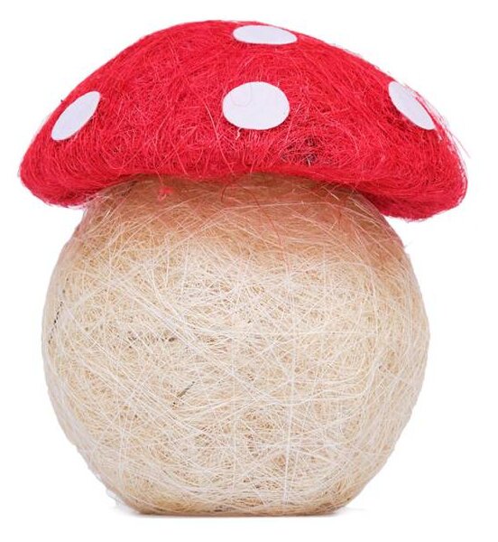 DECOLED Podzimní dekorace houba muchomůrka, 20 cm, drátěná, výplet z příze
