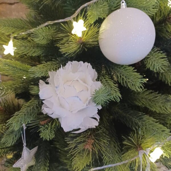 DECOLED Vánoční ozdoba z peříček, 12 cm, bílá, peří