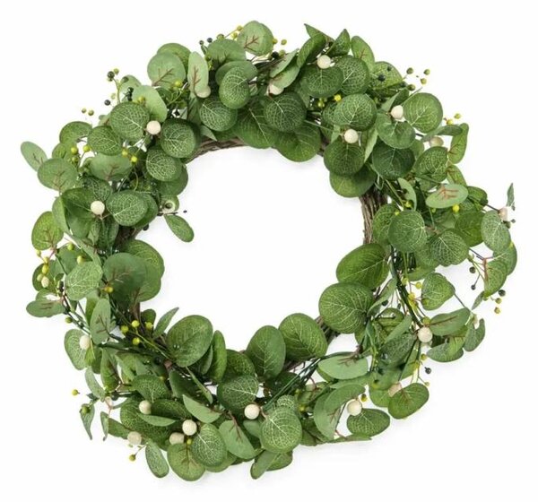 DECOLED Jarní věnec na dveře 40 × 40 × 12 cm, plast, IP44 venkovní