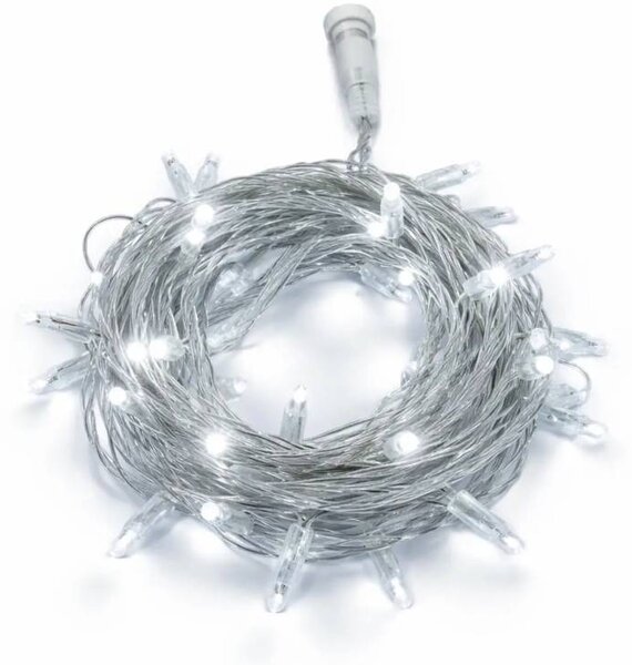 DECOLED LED tekoucí světlo, 4 m, ledově bílá, 64 diod, čirý kabel, IP44, 24V