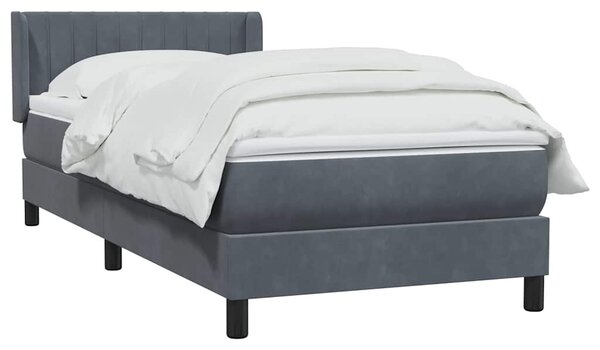 Box spring postel s matrací tmavě šedá 80x220 cm samet 3318304