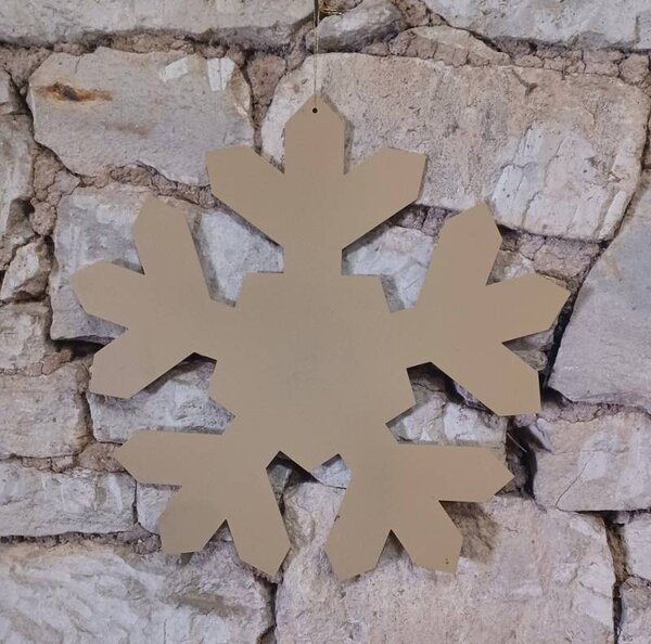DECOLED Vánoční ozdoba vločka zlatá kovová 20 cm, venkovní