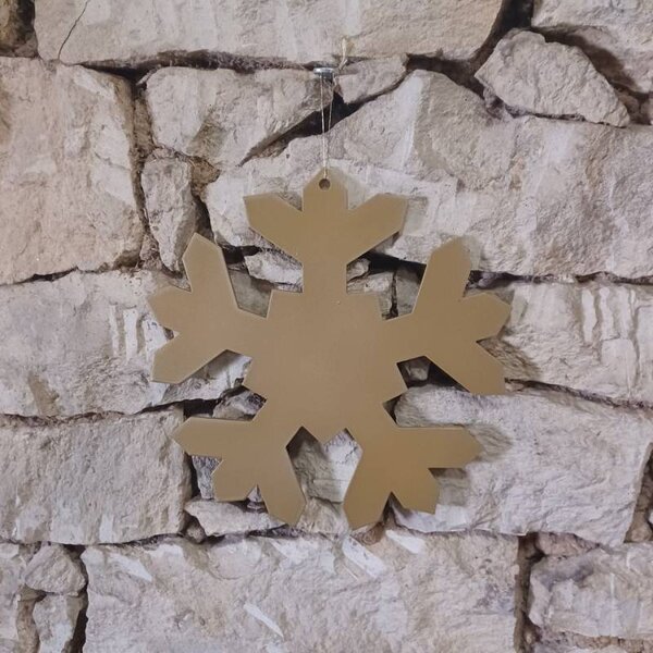 DECOLED Vánoční ozdoba vločka zlatá kovová 20 cm, venkovní