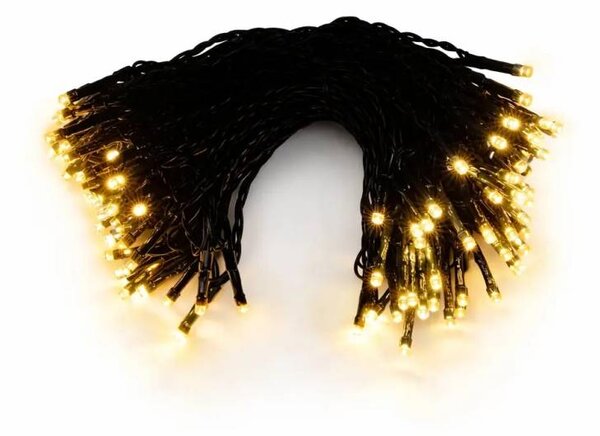 DECOLED LED světelný řetěz venkovní, 40 m, teple bílá, 200 diod, černý kabel, IP44, vč. zdroje a dálkovým ovladačem
