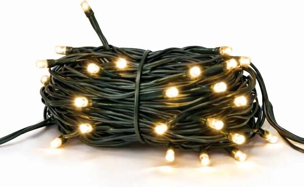 DECOLED Hobby Line LED světelný řetěz, venkovní, 4 m, teple bílá, 32 diod, tmavě zelený kabel, IP44, prodlužovací