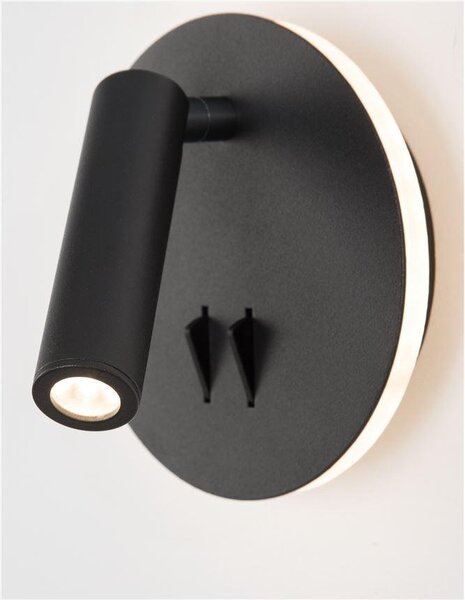 NV 9081222 Bodové svítidlo PENOR černá ocel a hliník akryl vypínač na těle LED Cree 9W 230V 3000K IP20 - NOVA LUCE