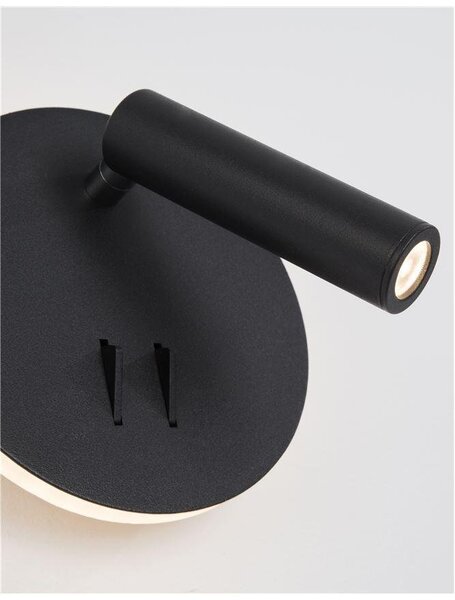 NV 9081222 Bodové svítidlo PENOR černá ocel a hliník akryl vypínač na těle LED Cree 9W 230V 3000K IP20 - NOVA LUCE