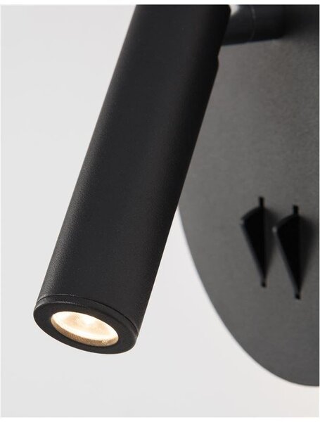 NV 9081222 Bodové svítidlo PENOR černá ocel a hliník akryl vypínač na těle LED Cree 9W 230V 3000K IP20 - NOVA LUCE