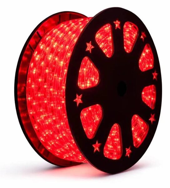 DECOLED Easy Fix světelná LED hadice venkovní, 50 m, červená, 1500 diod, transparentní, IP44, cívka
