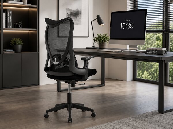 Ergonomická kancelářská židle SOSA - černá síťovina