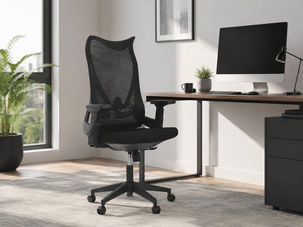 Ergonomická kancelářská židle SOSA - černá síťovina
