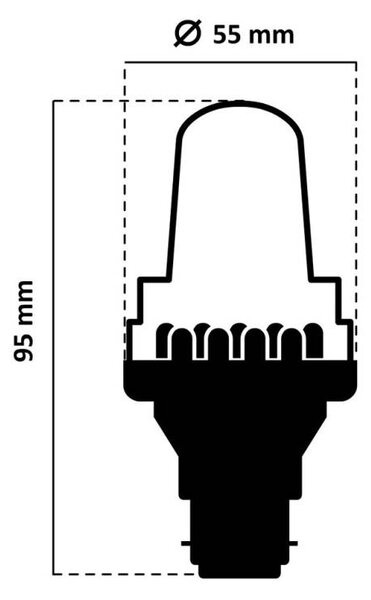 DECOLED LED žárovka LFB, FLASH, ledově bílá, patice B22, IP44