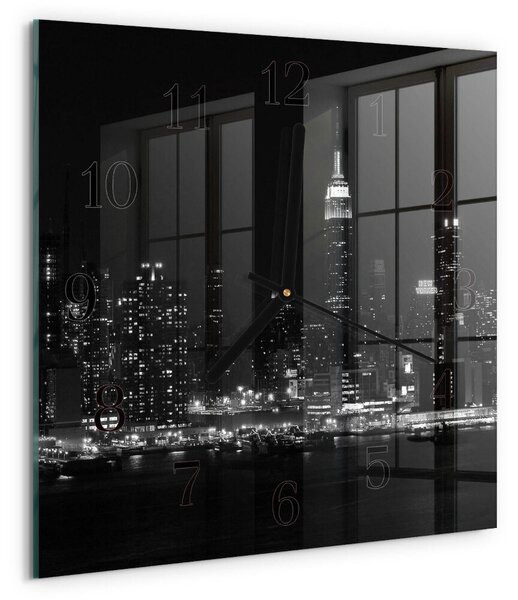 Skleněné hodiny na stěnu Horizont zskc-30x30-00057353