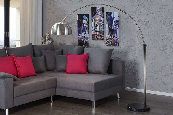 Designová stojanová lampa Arch II chrom