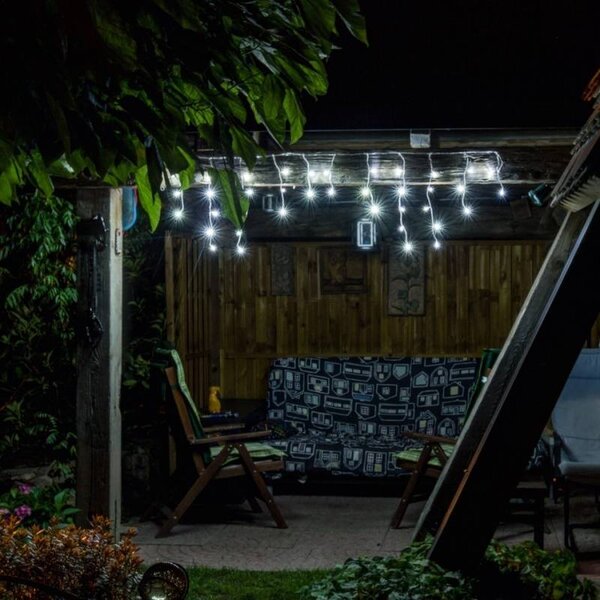 DECOLED Hobby Line interiér LED rampouchy, světelné, 200 × 50 cm, ledově bílá, 40 diod, čirý kabel, IP20, prodlužovací