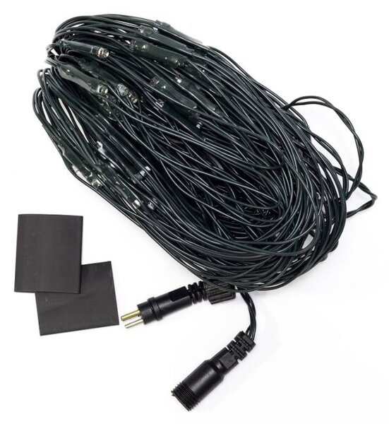 DECOLED Hobby Line LED světelná síť, 200 × 150 cm, ledově bílá, 90 diod, tmavě zelený kabel, IP44, prodlužovací