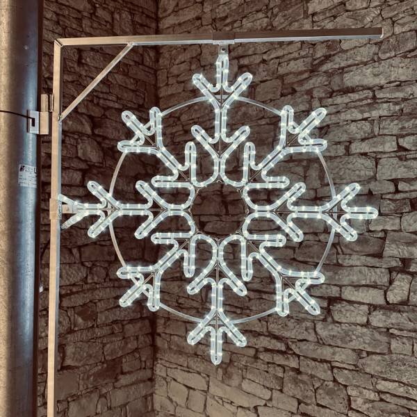 DECOLED Easy Fix 2D LED světelná vločka X, 85 × 85 cm, ledově bílá, závěsný