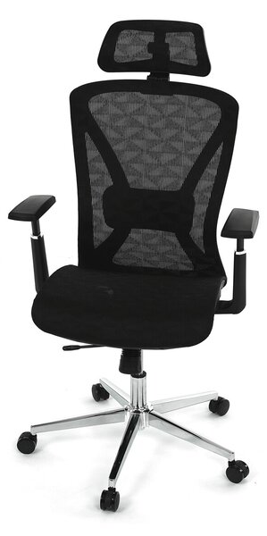 Ergonomická kancelářská židle NILS - černá síťovina